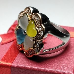 World of Iceethon Swarovski Elements Art-Deco Wedding Rings In Stainless Steel